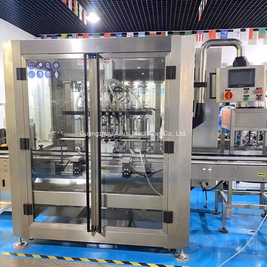 Automatic 4/6/8 Heads Piston Pump Filling Machine for Food/Cosmetic/Beverage /Oil/Cream / Soap Liquid Paste Product Packing Machinery Machine Bottling Line