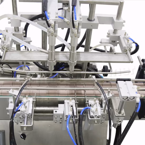 Automatische 2-Kopf-Handwasch-Geschirrspülpaste, Gesichtscreme, flüssiges Shampoo, Öl, kleine Flasche, Glasfüllung, Verschluss-Etikettiermaschine