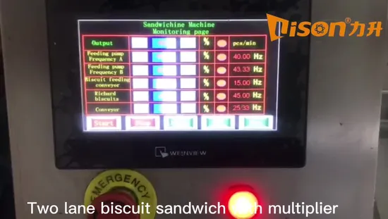 Keks-Sandwichmaschine für Cremefüllung mit Schokoladengeschmack und Reihenmultiplikator